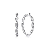 Sterling Silver 25MM Twisted Hoop Earrings